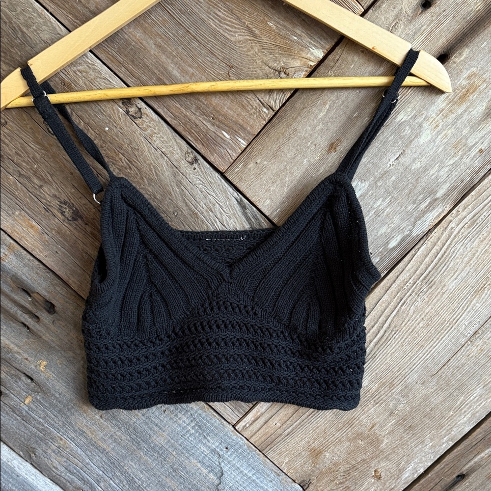Black Knit Women's Top